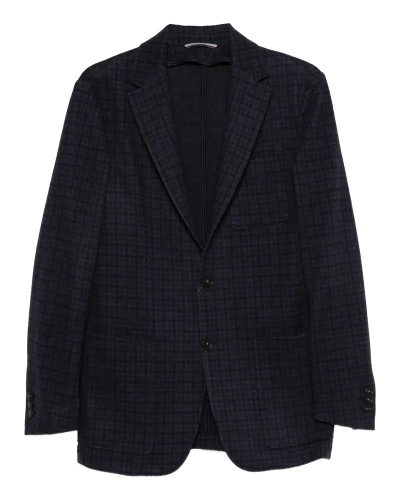 Canali Karierter Blazer mit zwei Knöpfen - Blau Blau