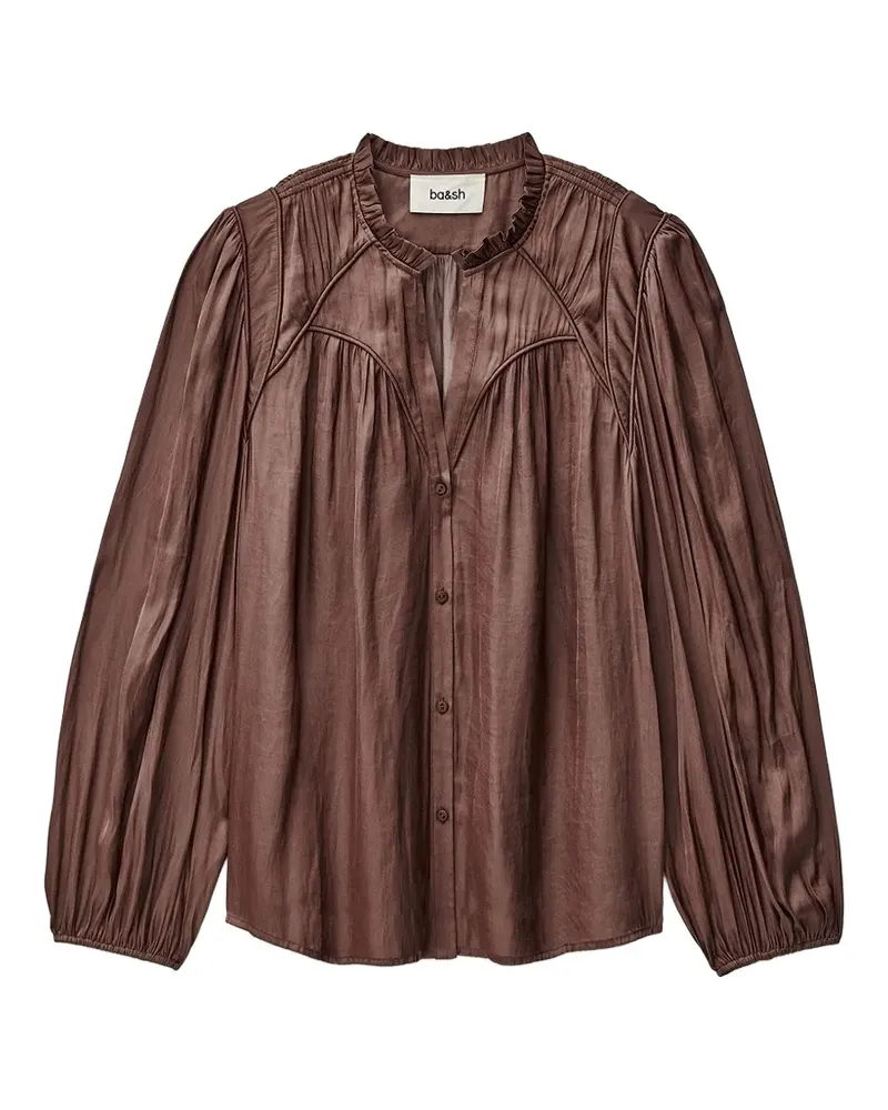 ba&sh ruffled-collar button shirt - Braun Braun