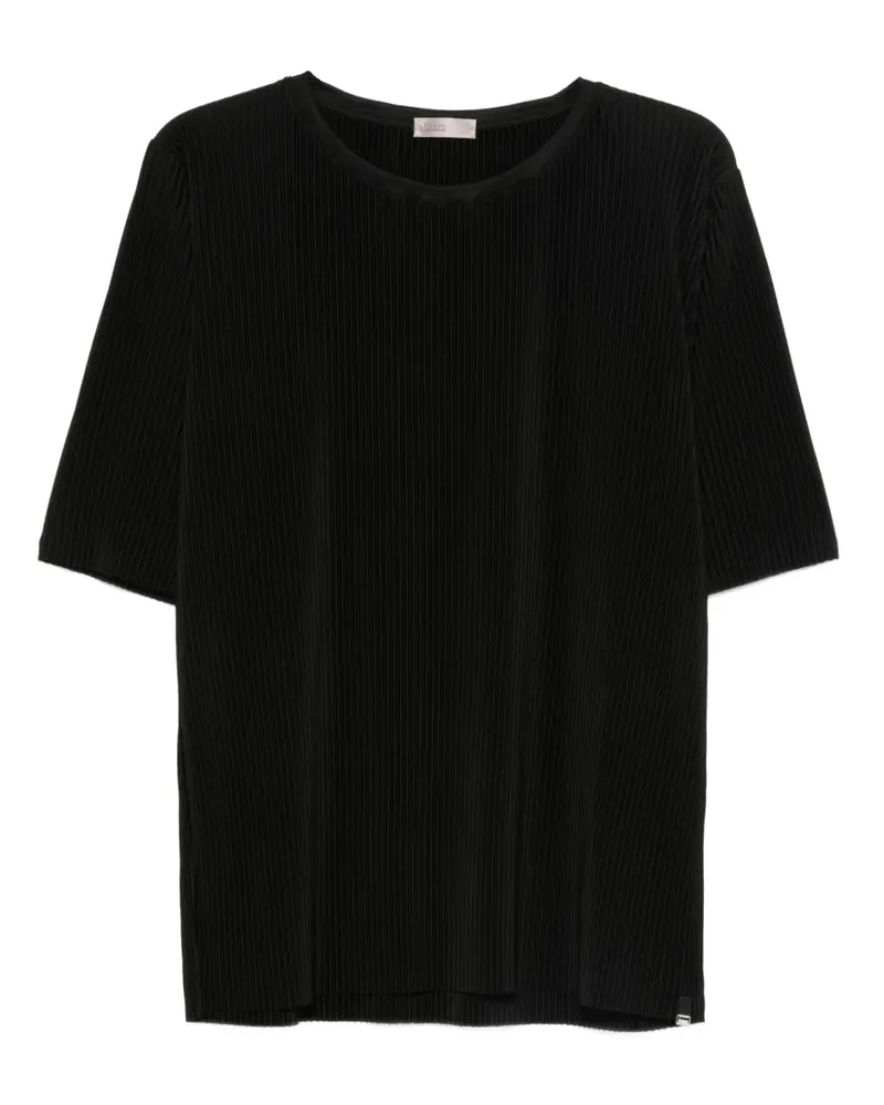 Herno Plissiertes T-Shirt - Schwarz Schwarz