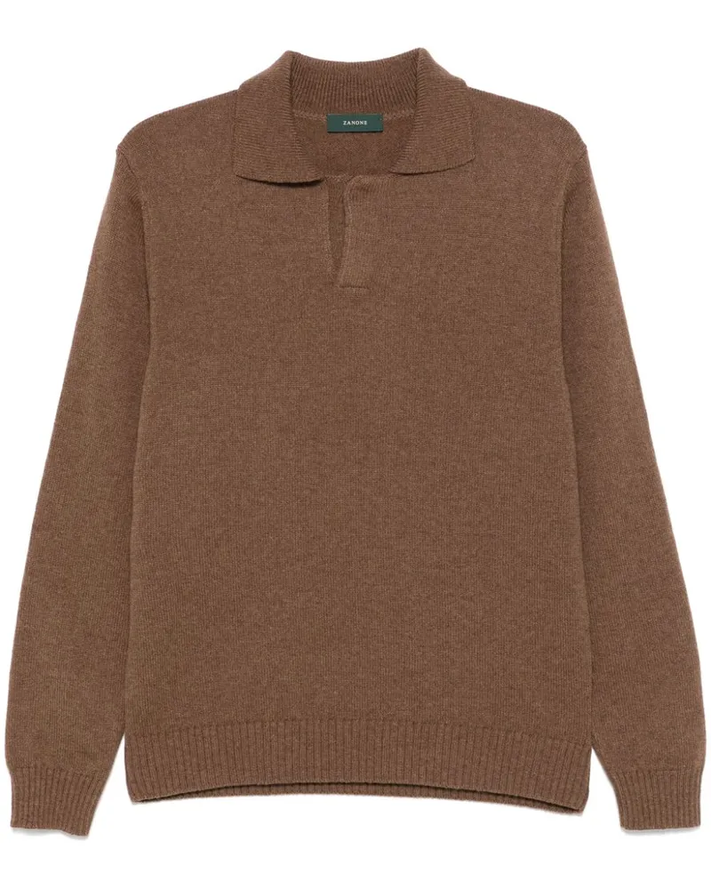 Zanone Poloshirt aus Schurwolle - Braun Braun