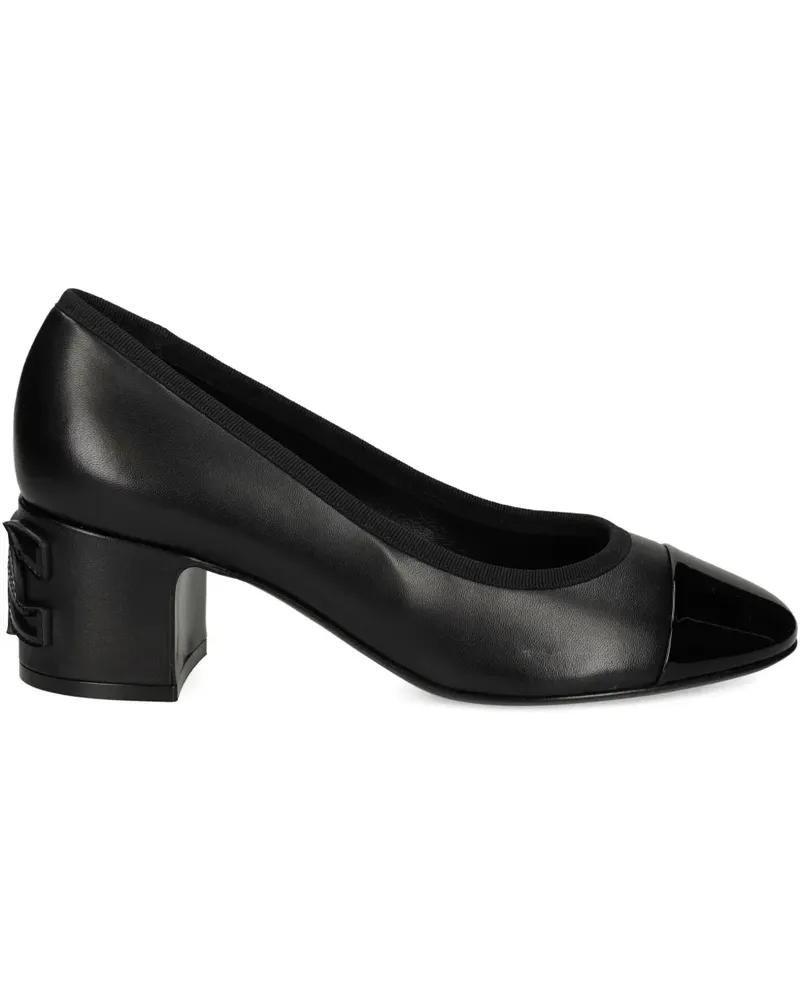 Casadei Pumps mit Blockabsatz und Zehenkappe 55mm - Schwarz Schwarz