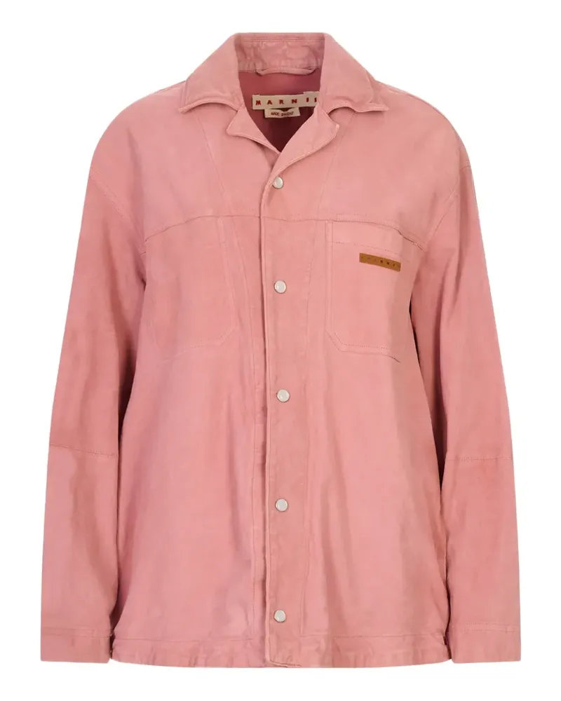 Marni logo-patch shirt - Rosa Rosa