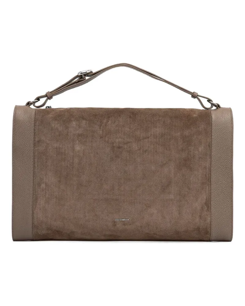 Coccinelle Elinor suede-trim tote bag - Braun Braun