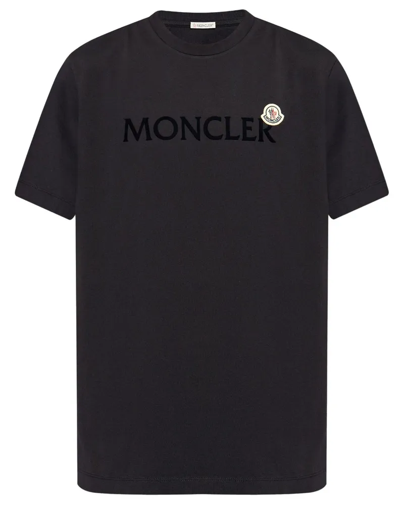 Moncler T-Shirt mit beflocktem Logo - Blau Blau
