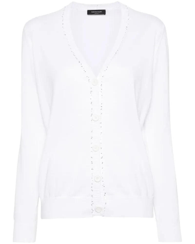 Fabiana Filippi Cardigan mit Pailletten - Weiß Weiß