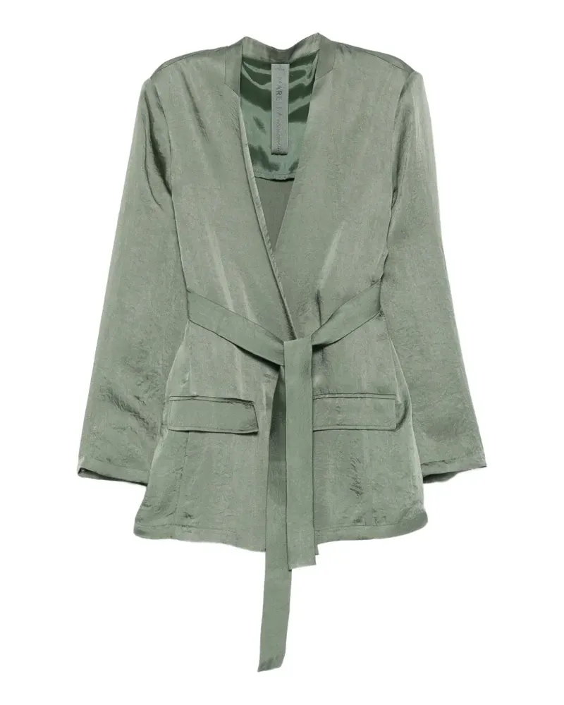 MONOCHROME belted satin-finish jacket - Grün Grün