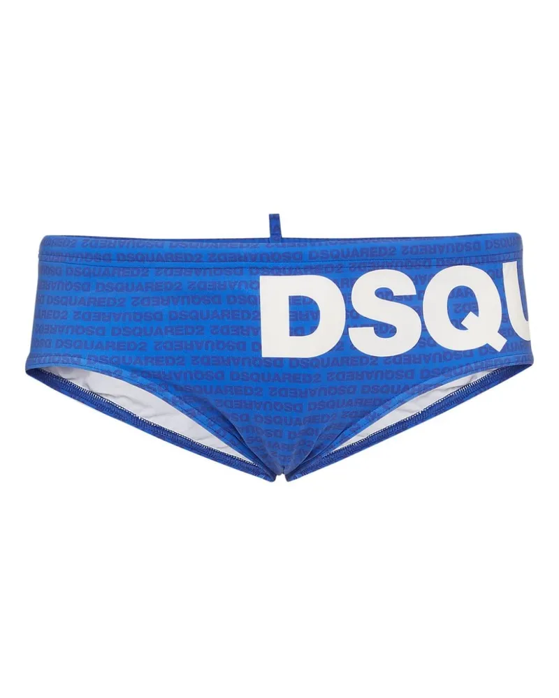 Dsquared2 Badehose mit Logo-Print - Blau Blau