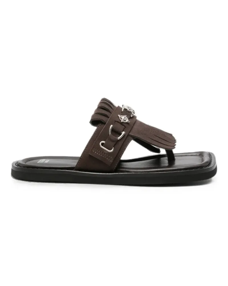 Toga fringed-detail square-toe sandals - Braun Braun