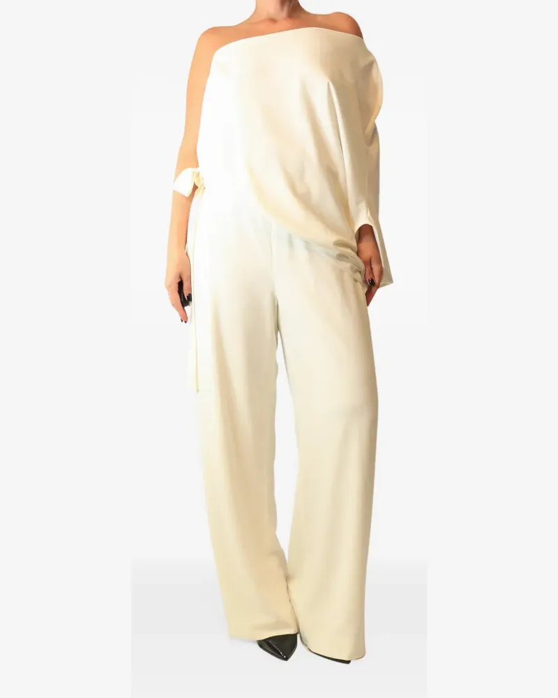 Halston one-shoulder jumpsuit - Nude Nude
