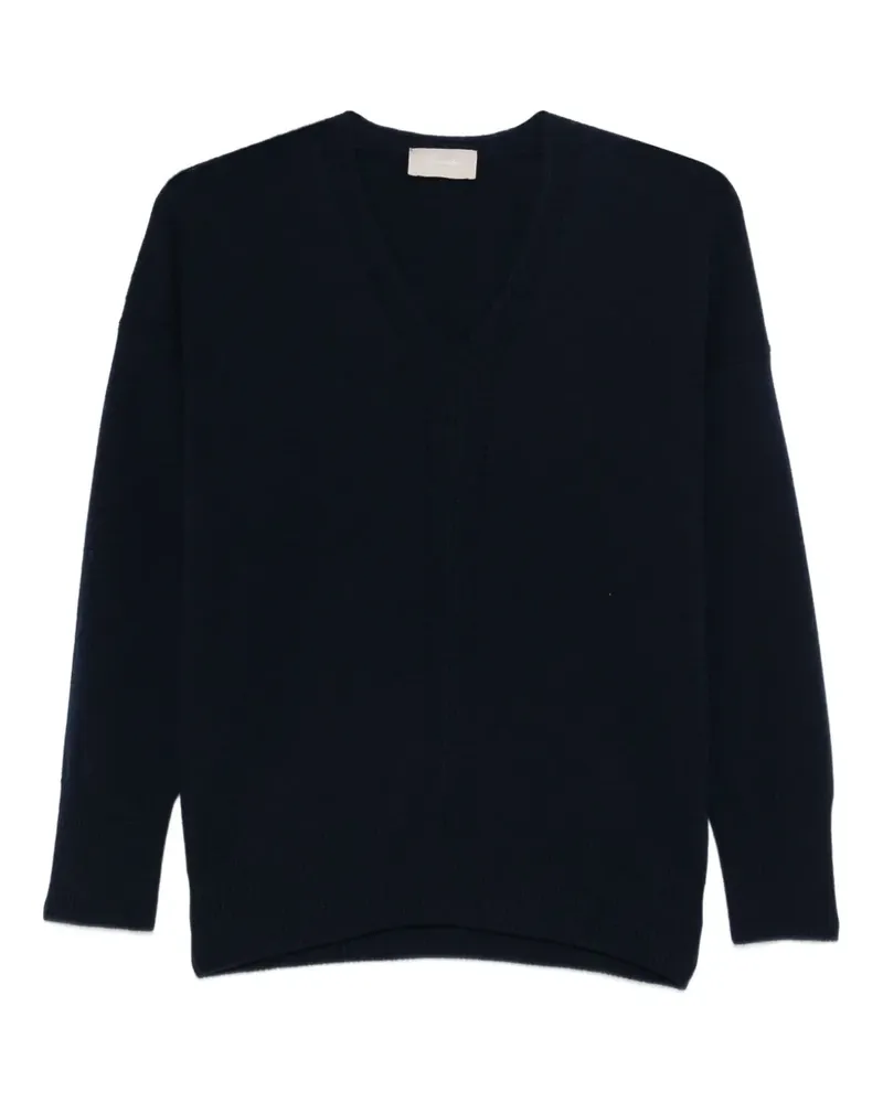 Drumohr  Pullover mit V-Ausschnitt - Blau Blau