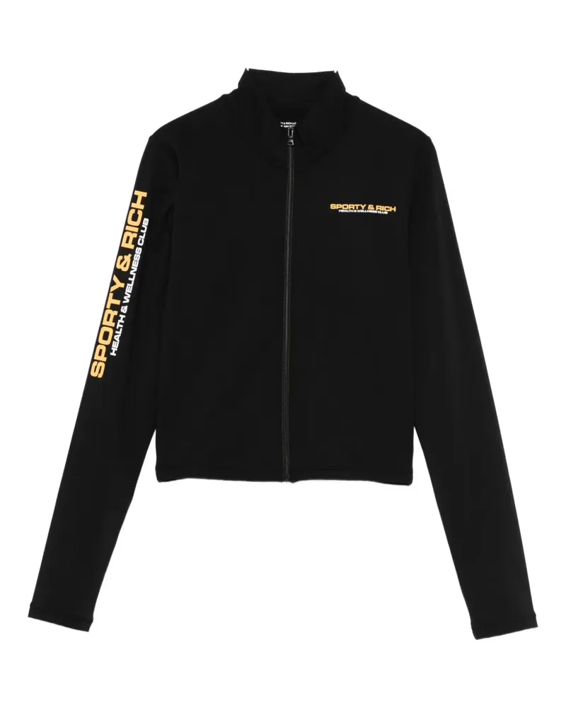 SPORTY & RICH Bold Health Sweatshirt mit Logo-Detail - Schwarz Schwarz