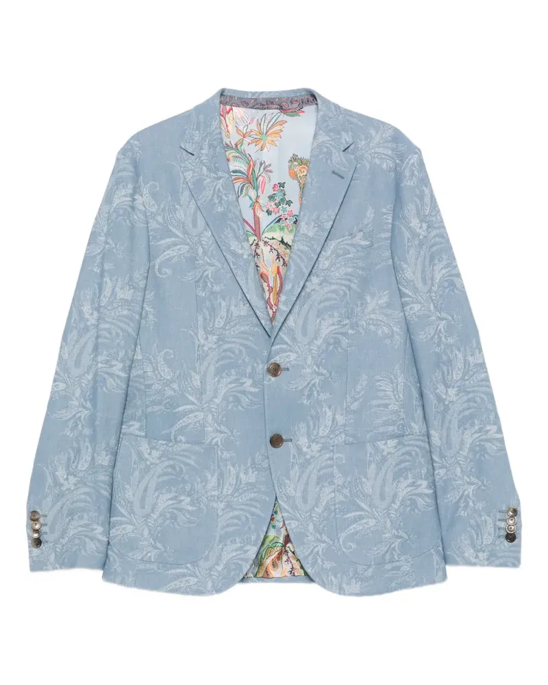Etro Sakko mit Paisley-Print - Blau Blau