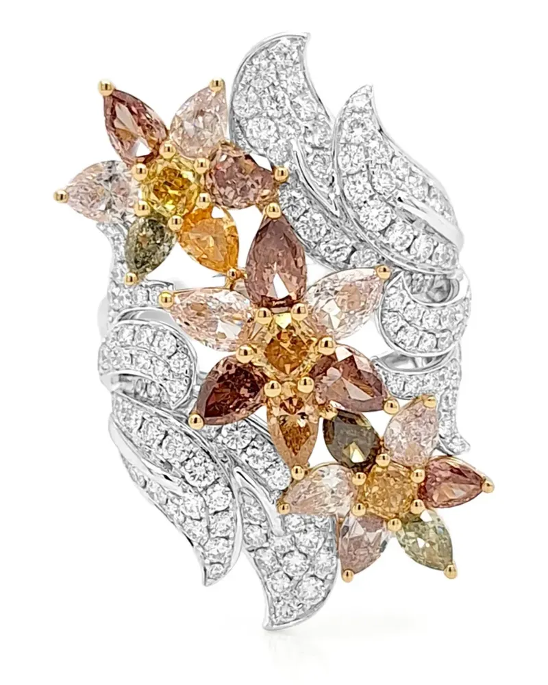 HYT Jewelry Ring mit Blumen - Silber Silber