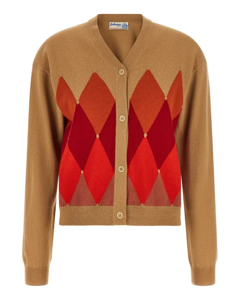 Ballantyne argyle cashmere cardigan - Nude Nude