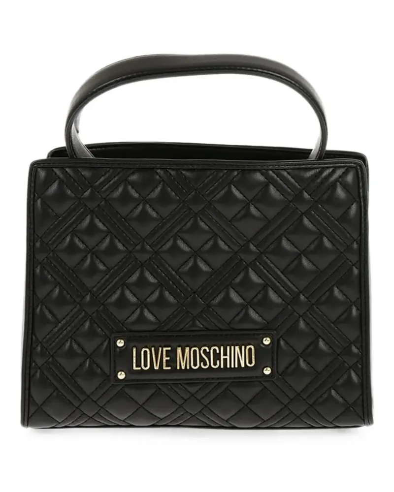 Moschino logo-patch tote bag - Schwarz Schwarz