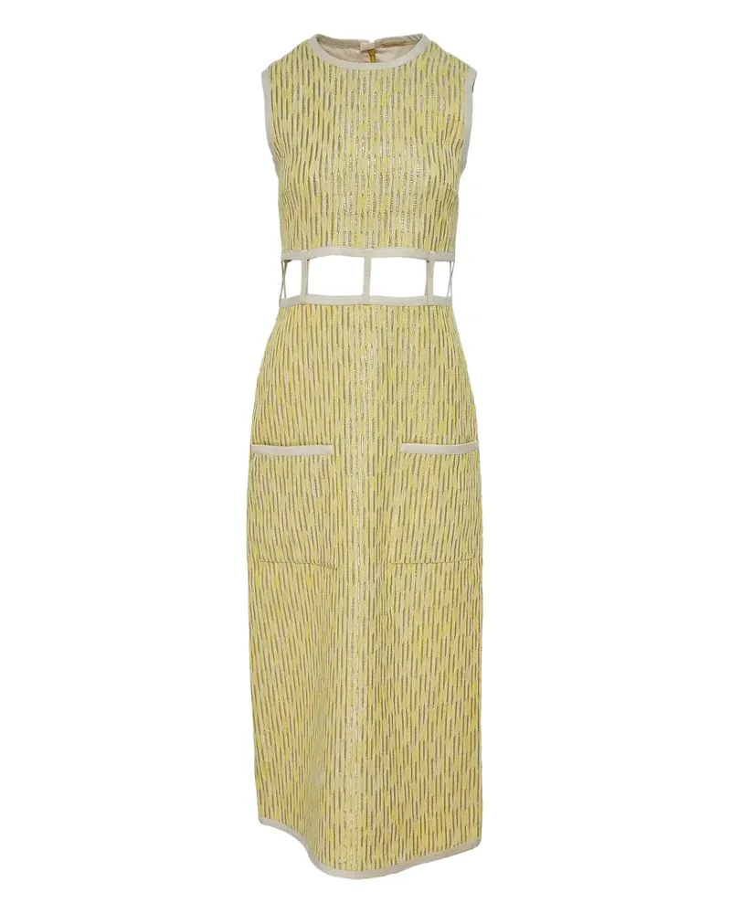 Alexis Renee Pailletten-Midikleid mit Cut-Out - Gelb Gelb