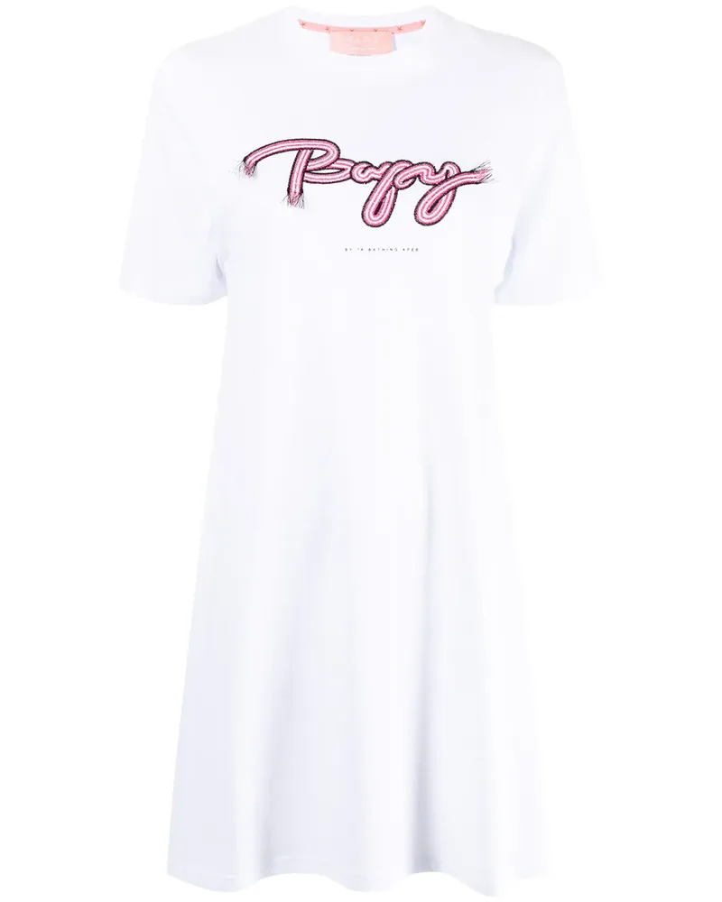 BAPE T-Shirtkleid mit Logo - Weiß Weiß