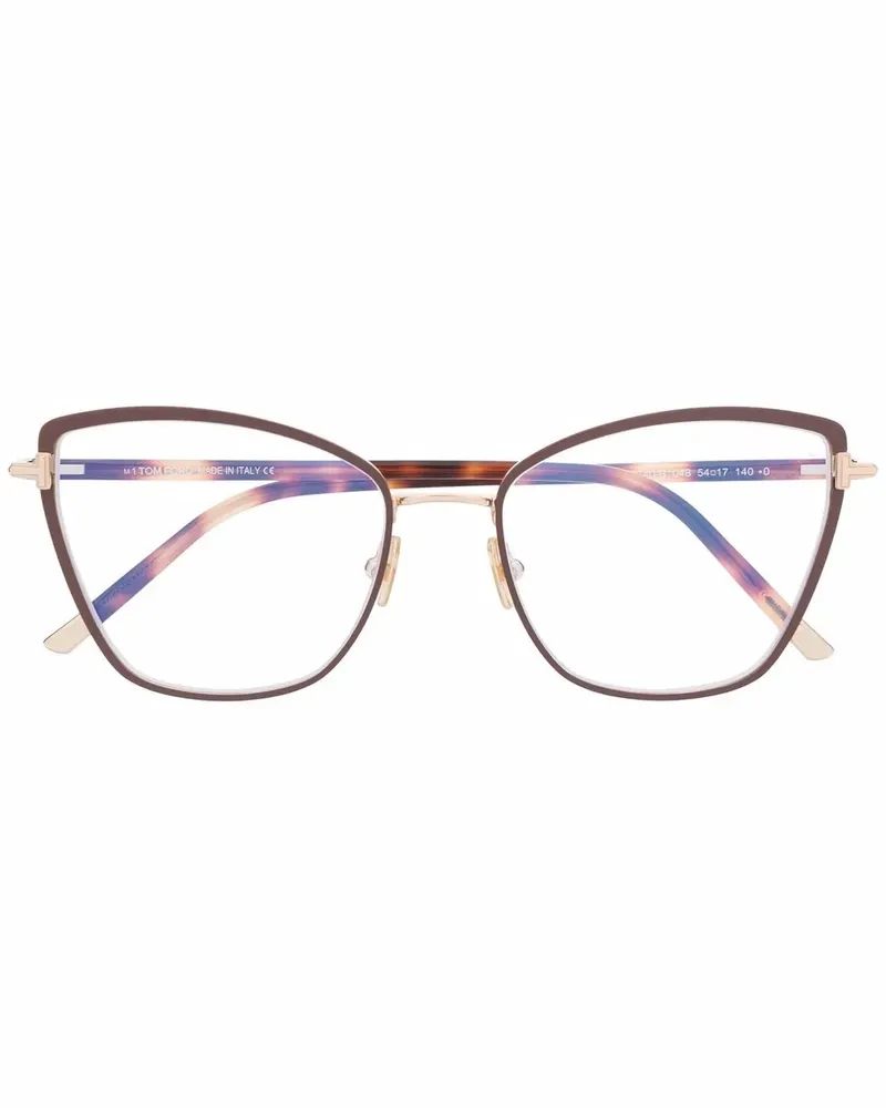 Tom Ford Cat-Eye-Brille in Schildpattoptik - Braun Braun