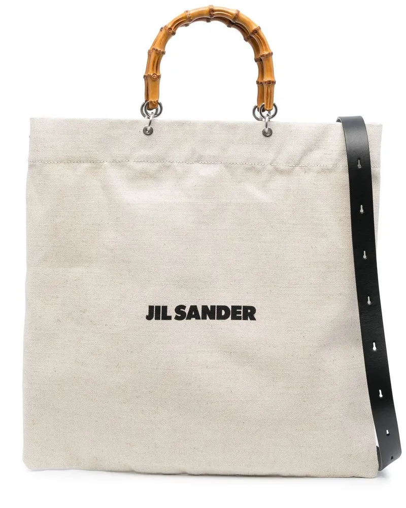 Jil Sander Shopper mit Bambushenkeln Nude