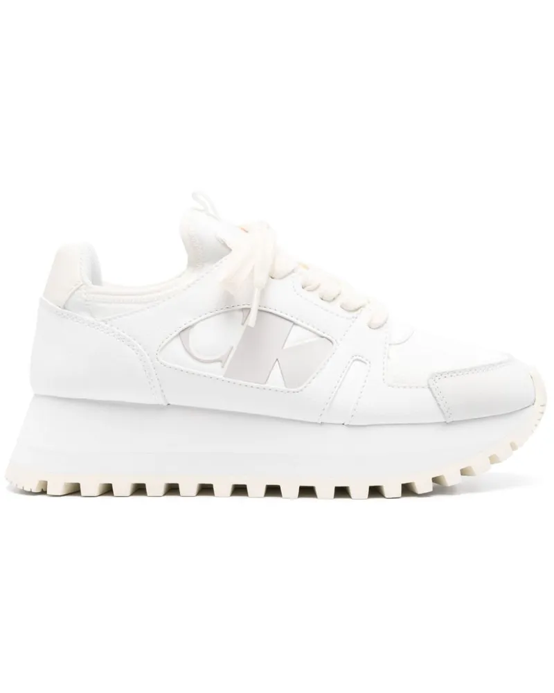 Calvin Klein Sneakers mit Logo-Patch - Weiß Weiß