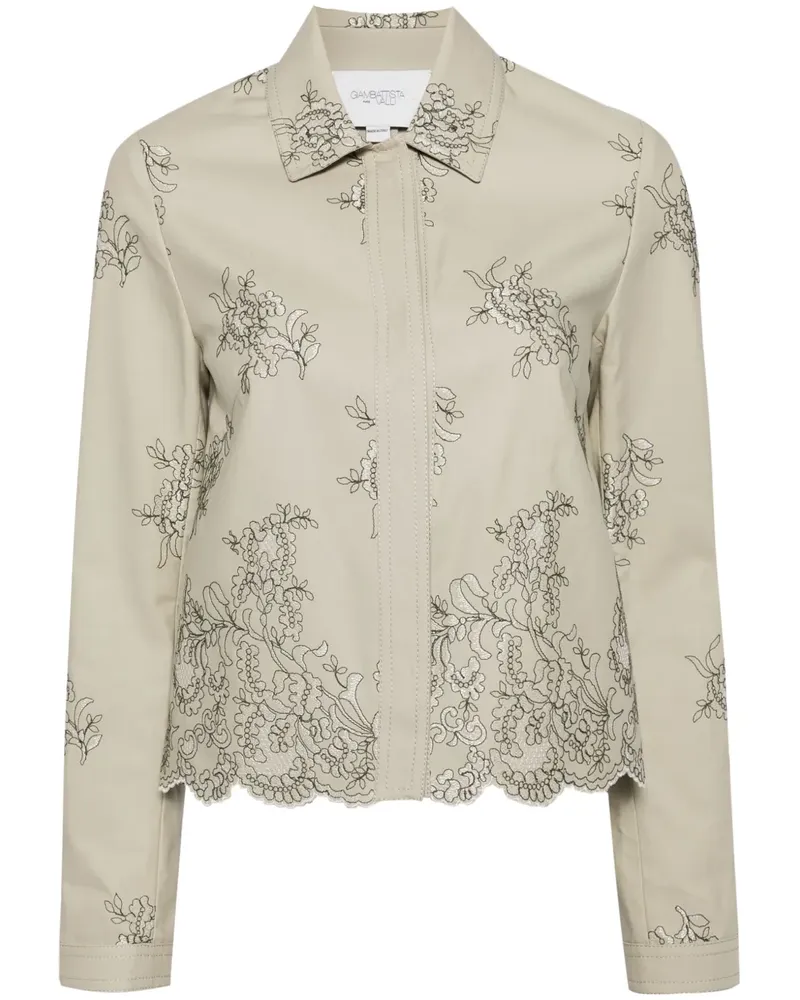 Giambattista Valli Twill-Hemd mit Blumenstickerei - Grau Grau