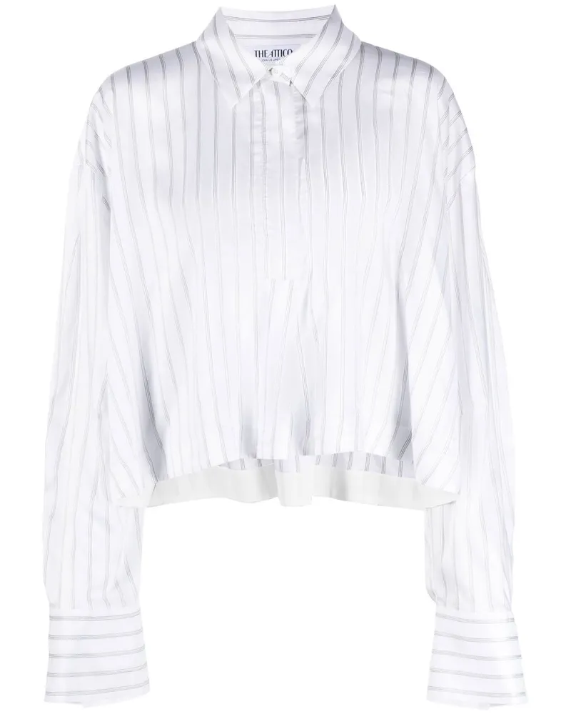 ATTICO Cropped-Hemd mit Nadelstreifen - Weiß Weiß