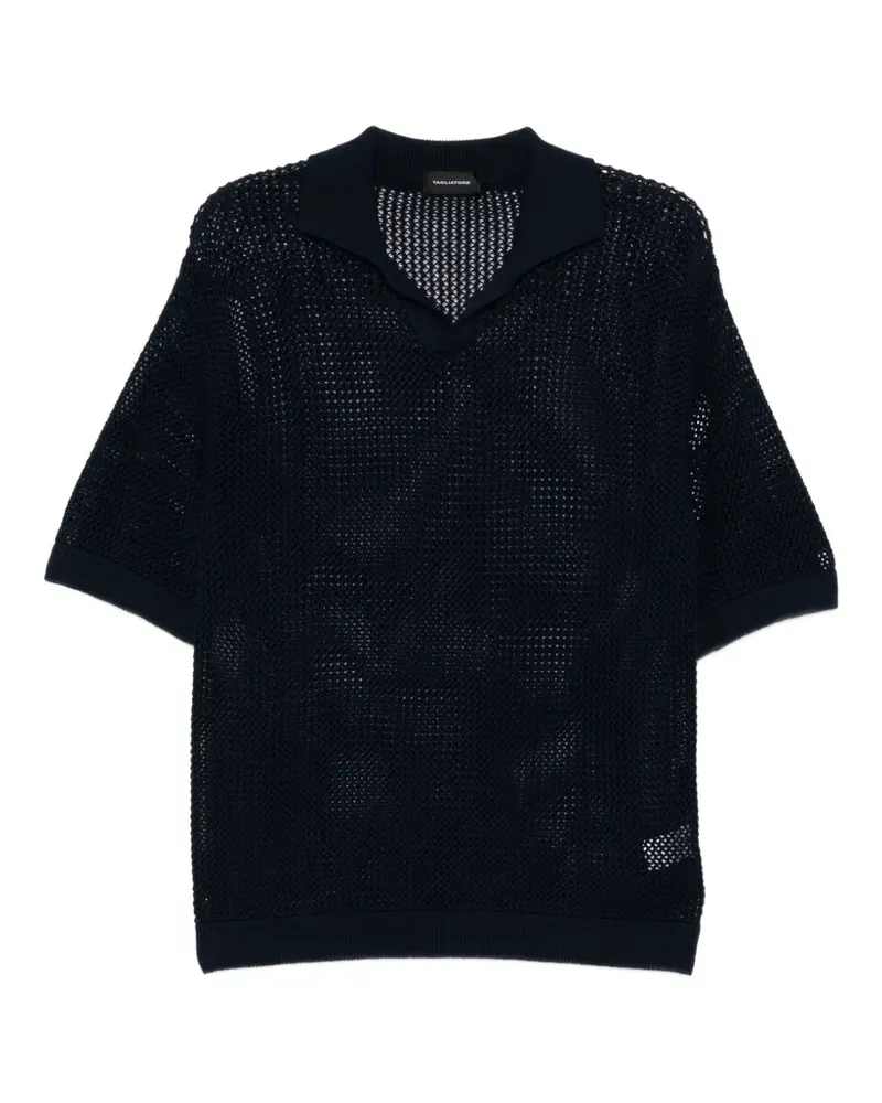 Tagliatore tilley knitted short-sleeve polo shirt - Blau Blau