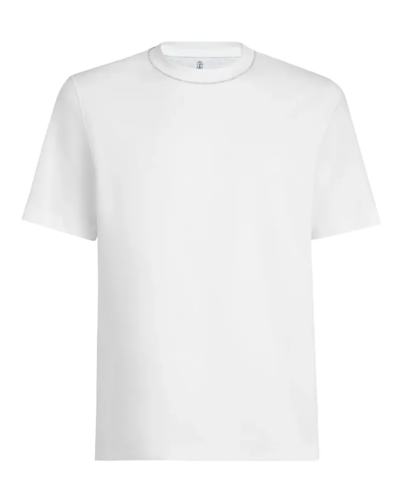 Brunello Cucinelli T-Shirt mit Paspeln - Weiß Weiß