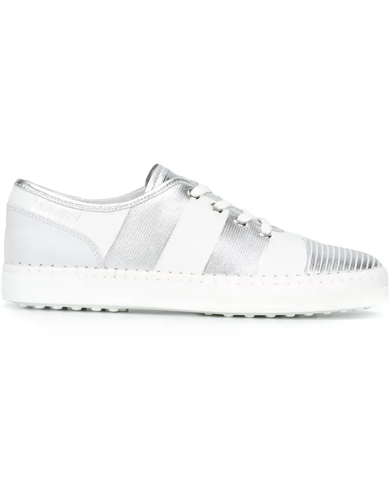 TOD'S Gestreifte Sneakers - Weiß Weiß