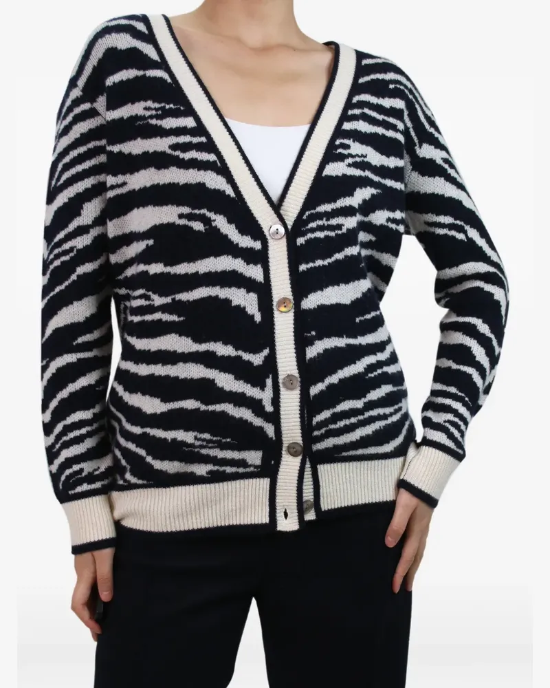 Madeleine Thompson zebra-patterned cardigan - Blau Blau