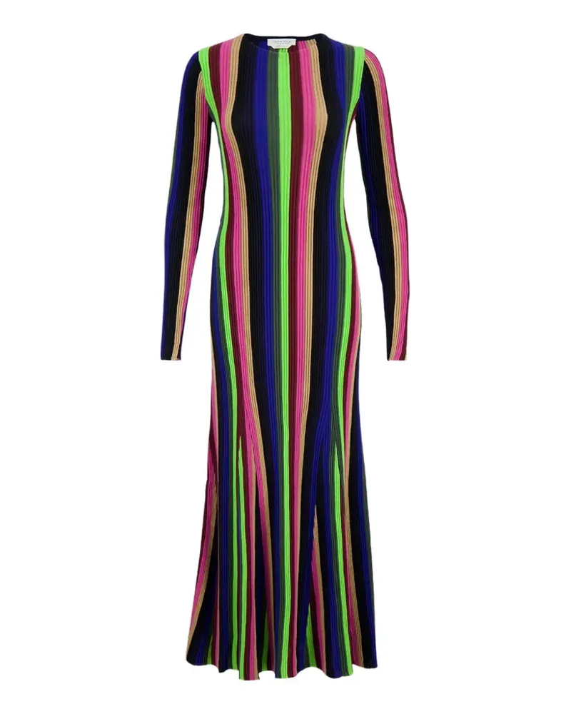 Gabriela Hearst striped-pattern long-sleeve dress - Schwarz Schwarz