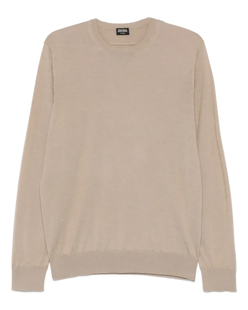 Ermenegildo Zegna Fein gestricktes T-Shirt - Nude Nude