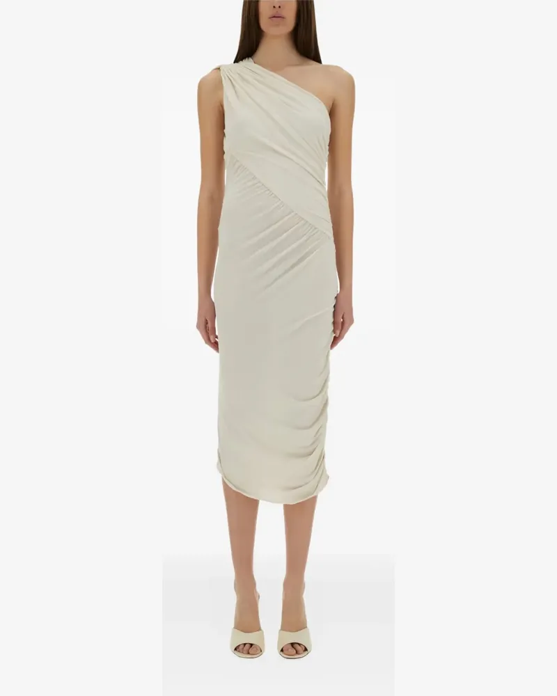 Rick Owens Lilies one-shoulder draped midi day dress - Nude Nude