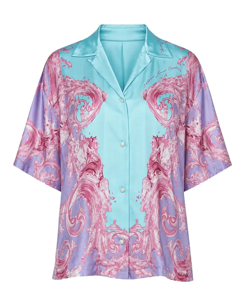 Versace Jeans Hemd mit Barock-Print - Blau Blau