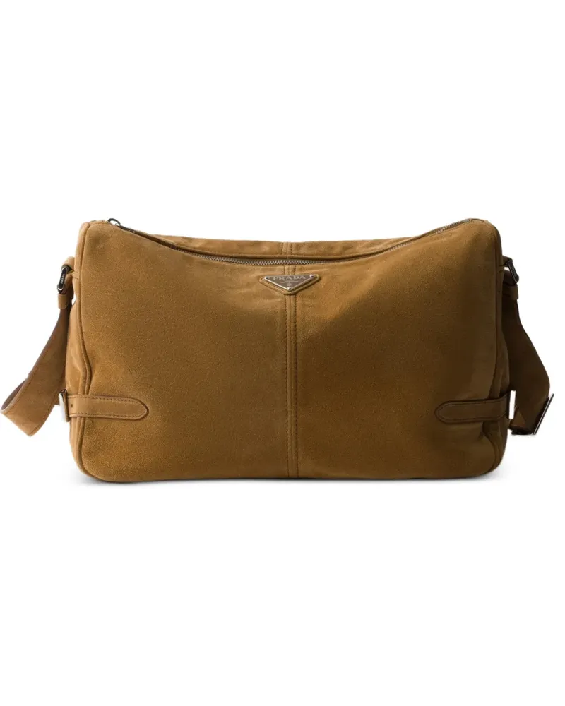 Prada Schultertasche aus Wildleder - Braun Braun