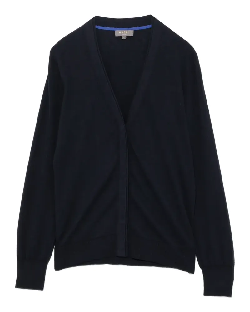 N.Peal Cardigan mit V-Ausschnitt - Blau Blau