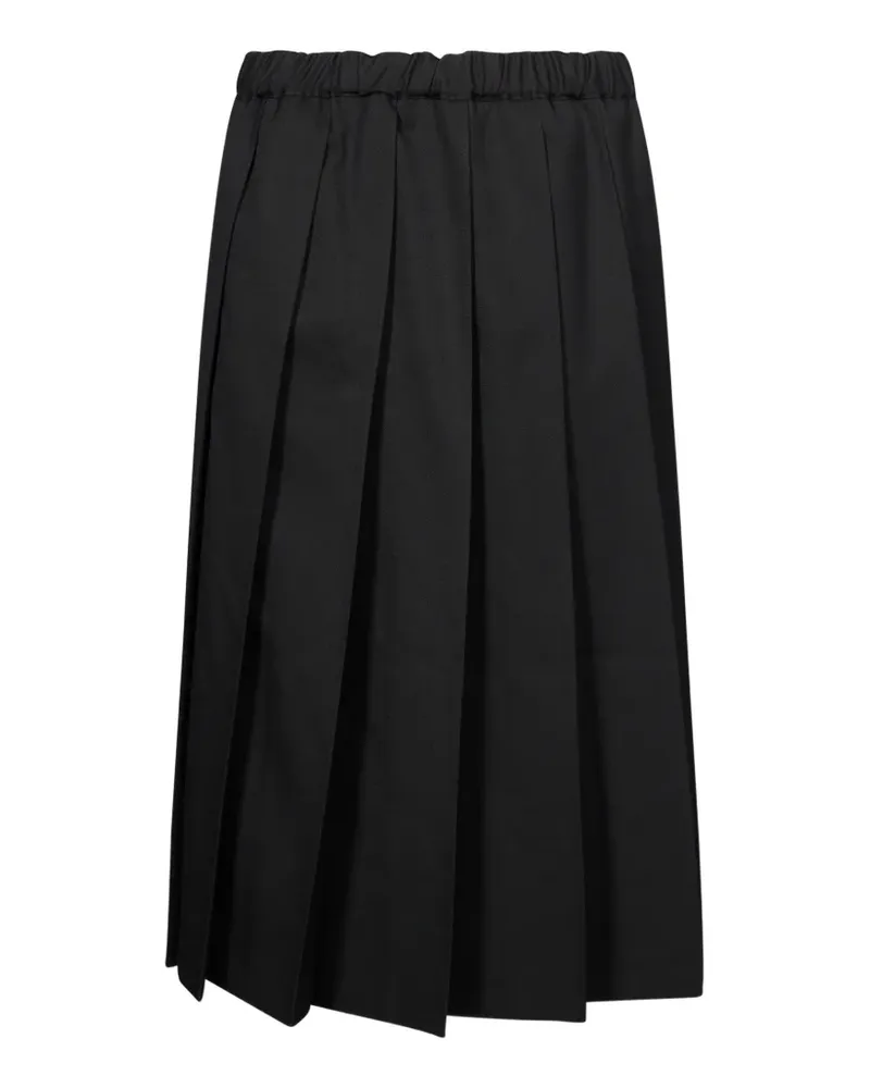 Comme des Garçons Midirock mit Falten - Schwarz Schwarz