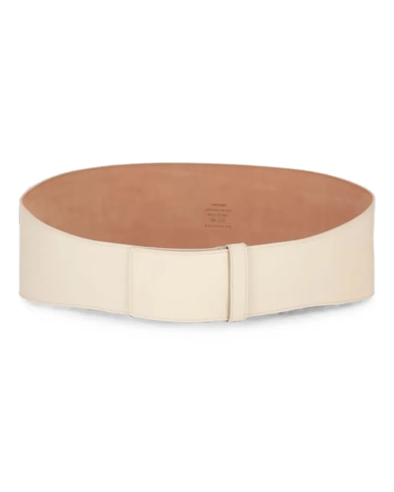 Tom Ford wide-style leather belt - Nude Nude