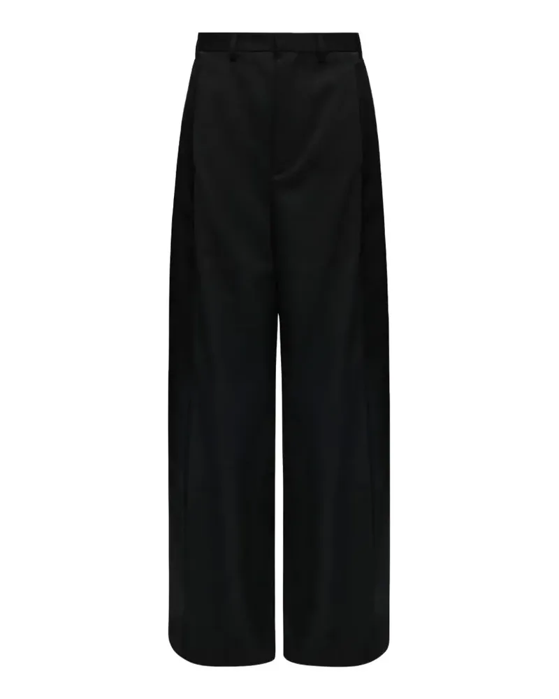 Maison Margiela satin-trim palazzo pants - Schwarz Schwarz