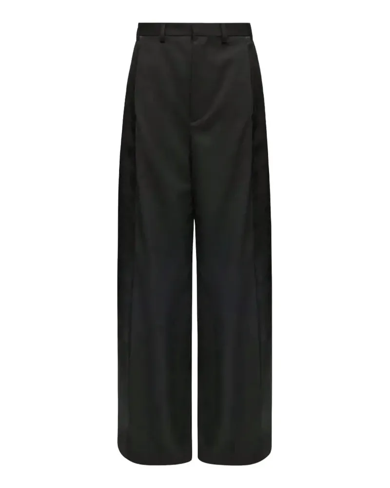 Maison Margiela Palazzohose mit Satinbesatz - Schwarz Schwarz