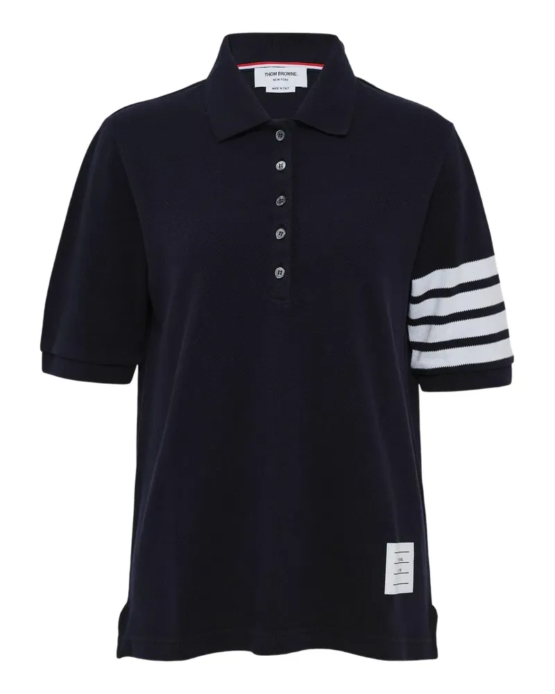 Thom Browne Poloshirt mit Streifen - Blau Blau