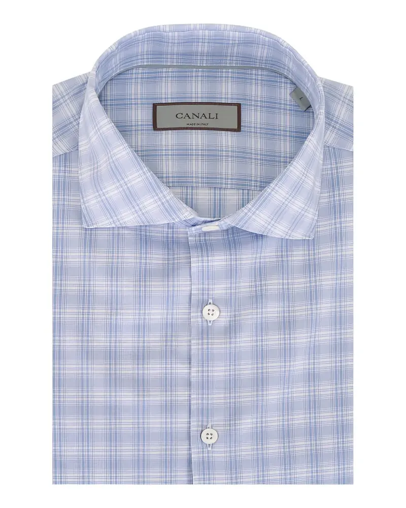 Canali checked cotton shirt - Blau Blau