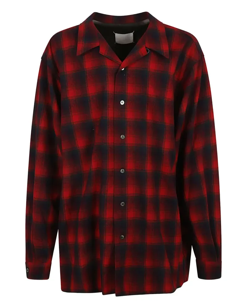 Maison Margiela Kariertes Hemd mit Label-Detail - Rot Rot