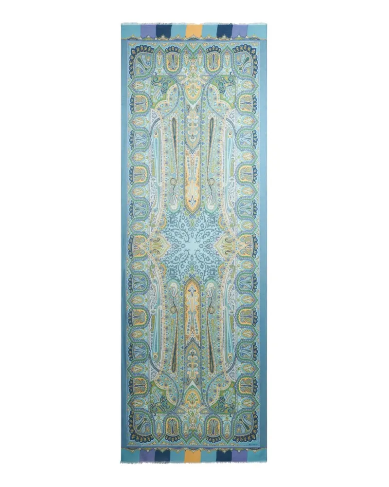 Etro Schal mit Paisleymuster - Blau Blau