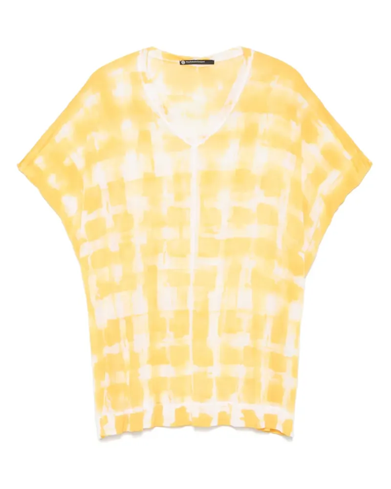 Pier Antonio Gaspari T-Shirt mit abstraktem Print - Gelb Gelb