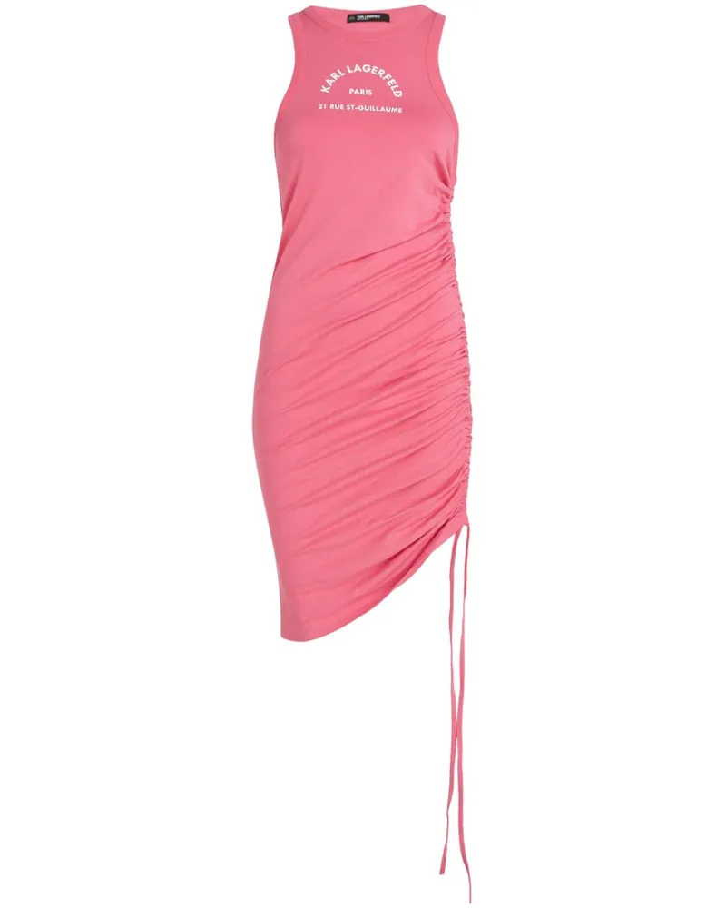 Karl Lagerfeld Gerafftes Minikleid mit Adressen-Print - Rosa Rosa