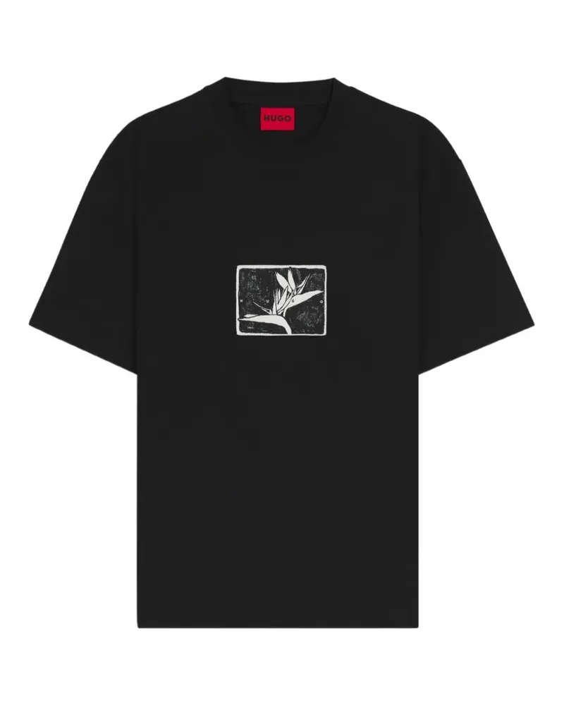 HUGO BOSS T-Shirt mit grafischem Print - Schwarz Schwarz