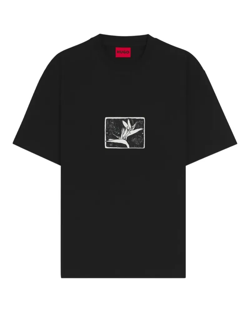 HUGO BOSS T-Shirt mit grafischem Print - Schwarz Schwarz