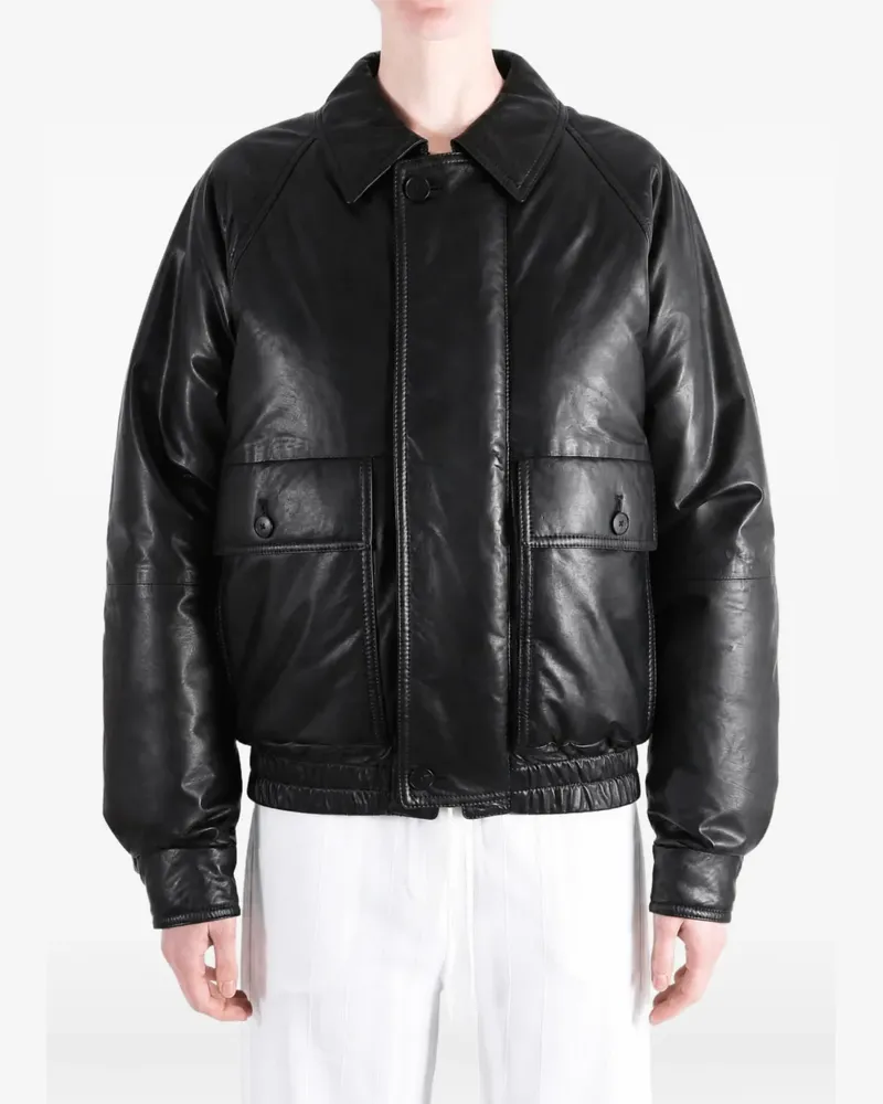 AURALEE Lederjacke mit Raglanärmeln - Schwarz Schwarz