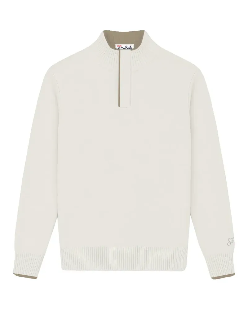 MC2 Saint Barth off-white Marlow wool and cashmere-blend knit sweater with high collar - Nude Nude